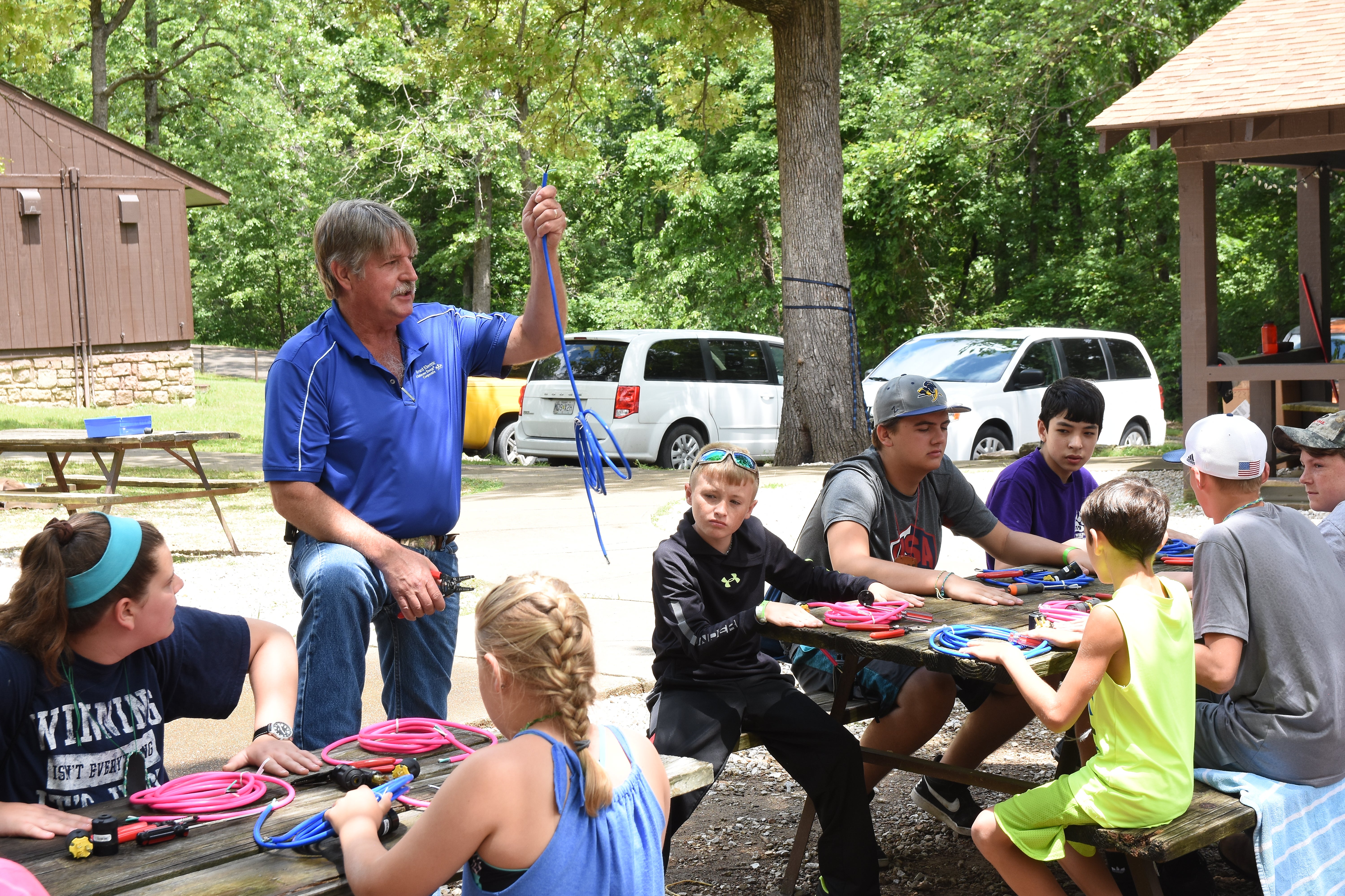 Teaching electric safety at camp